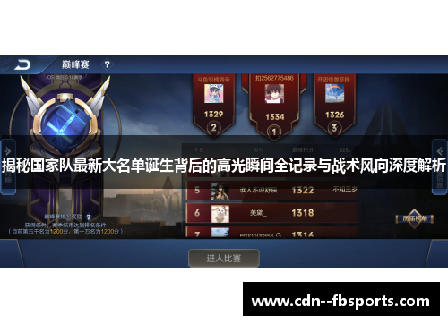 揭秘国家队最新大名单诞生背后的高光瞬间全记录与战术风向深度解析